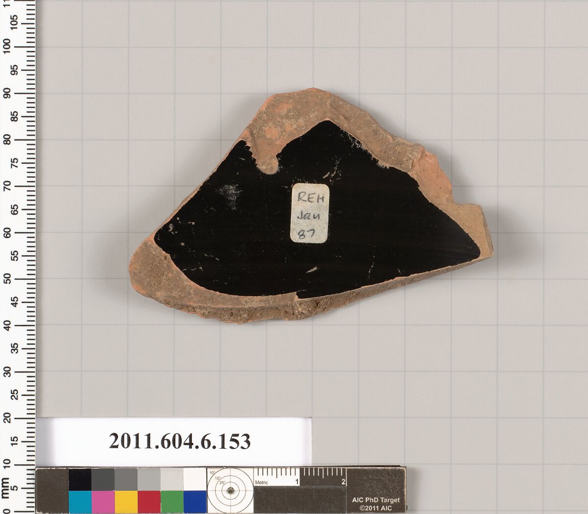 Terracotta fragment of an open shape, Terracotta, Greek, Attic