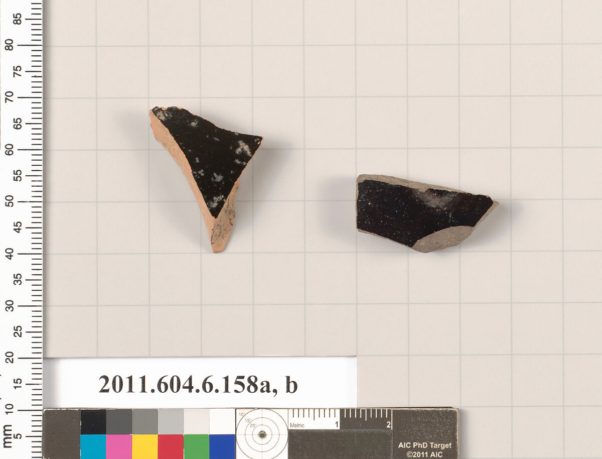 Terracotta fragments of open shapes, Terracotta, Greek, Attic