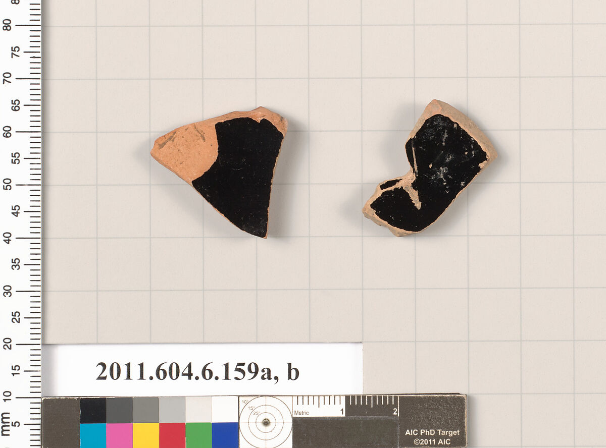 Terracotta fragments of open shapes, Terracotta, Greek, Attic