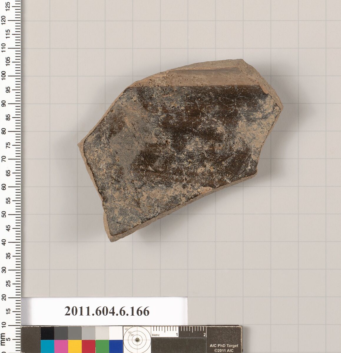 Terracotta fragment of an undetermined shape, Terracotta, Greek, Attic