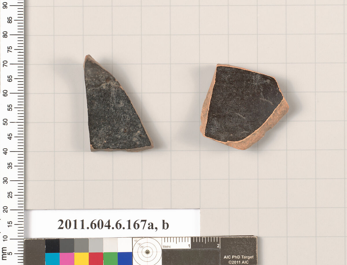 Terracotta fragments of open shapes, Terracotta, Greek, Attic