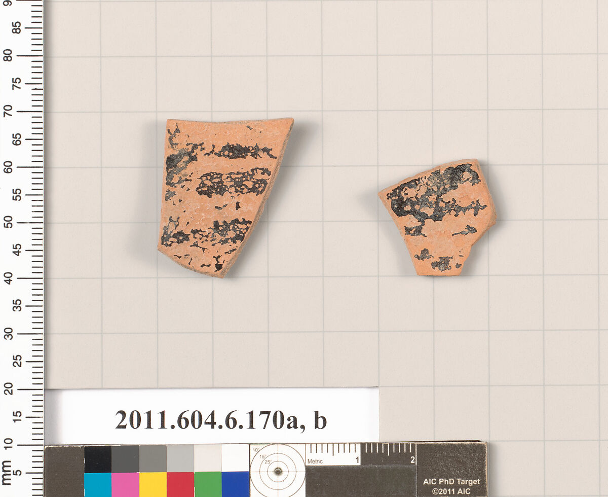 Terracotta fragments of an undetermined shape, Terracotta, Greek, Attic