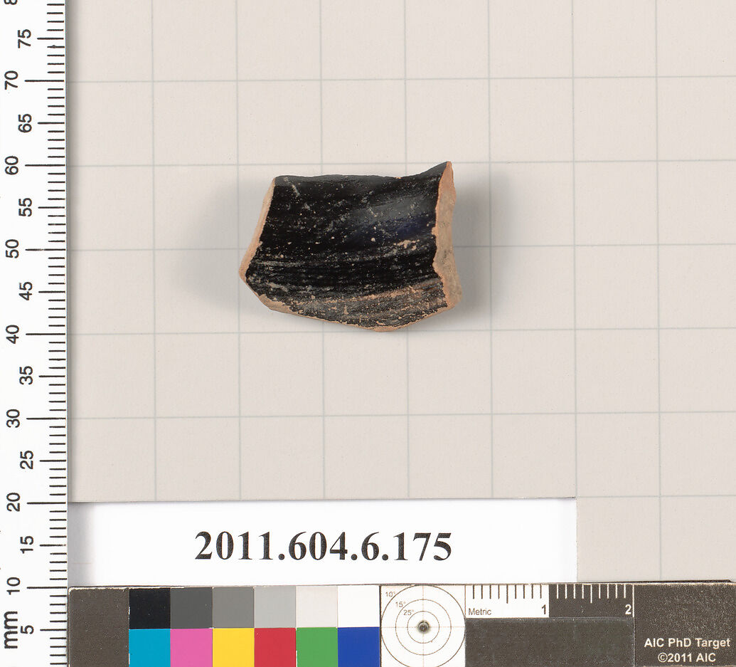 Terracotta fragment of an oinochoe (jug)?, Terracotta, Greek, Attic