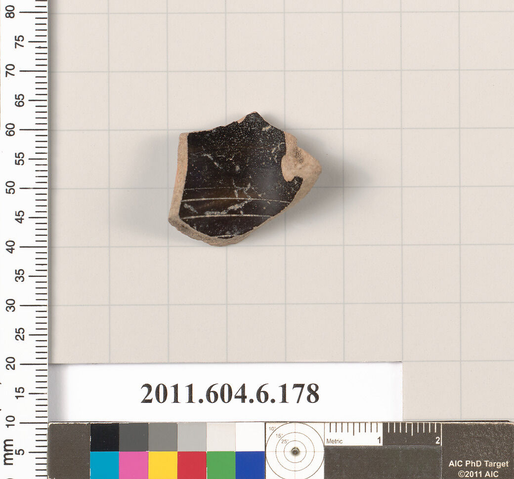 Terracotta fragment of an oinochoe (jug)?, Terracotta, Greek, Attic