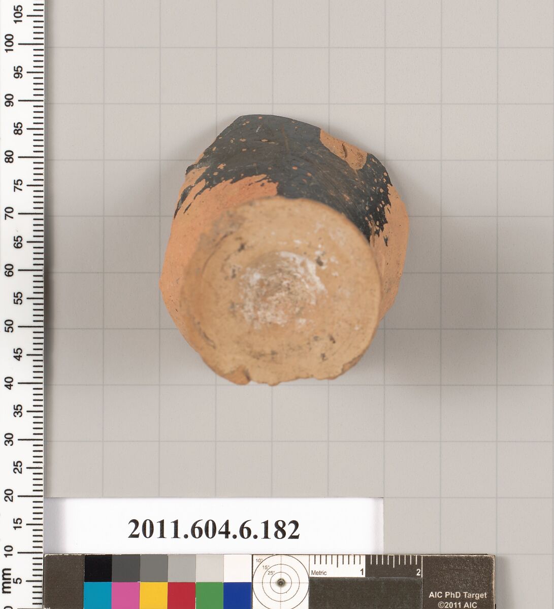 Terracotta fragment of a lekythos (oil flask), Terracotta, Greek, Attic