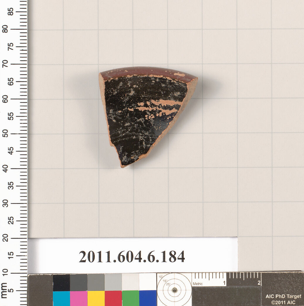 Terracotta fragment of a lekythos (oil flask)?, Terracotta, Greek, Attic