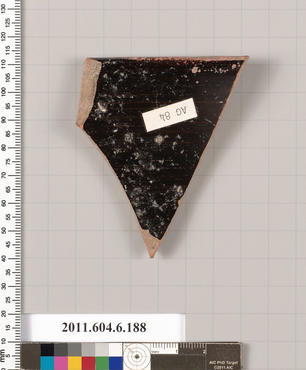 Terracotta rim fragment of a skyphos (deep drinking cup), Terracotta, Greek, Attic