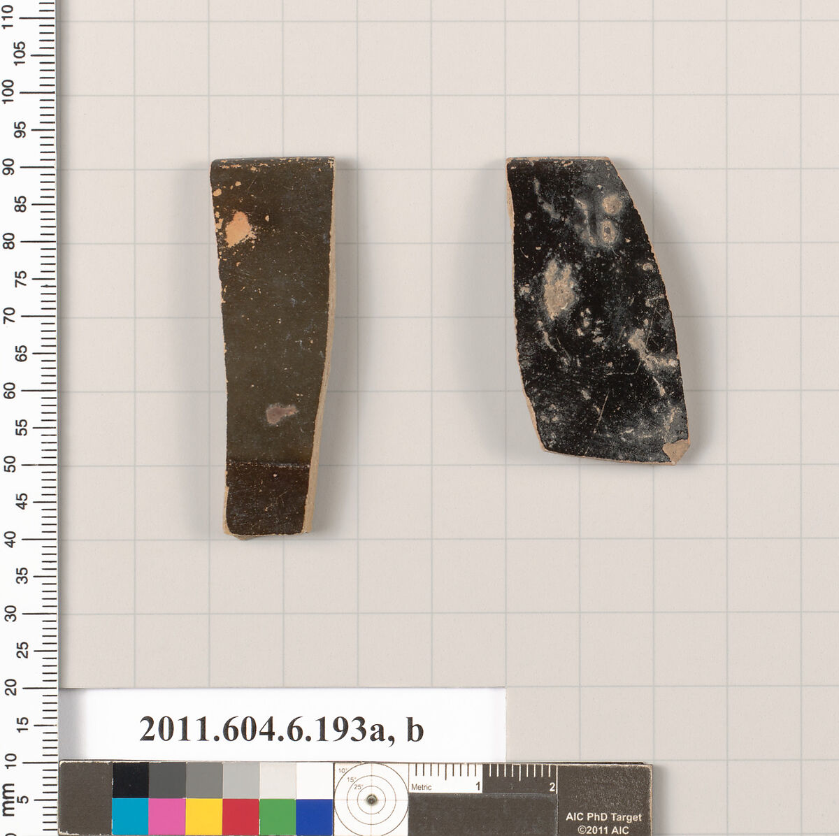 Terracotta rim fragments of skyphoi (deep drinking cups), Terracotta, Greek, Attic 