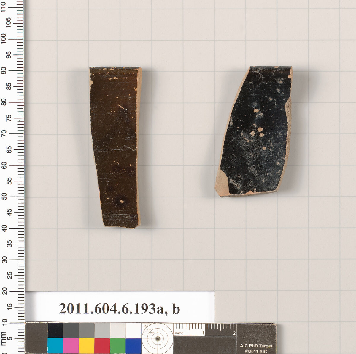 Terracotta rim fragments of skyphoi (deep drinking cups), Terracotta, Greek, Attic