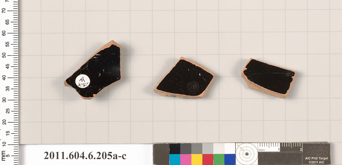 Terracotta fragments of open shapes, Terracotta, Greek, Attic