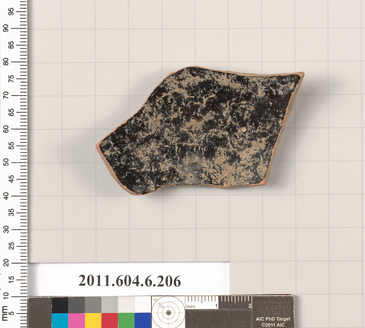 Terracotta fragment of an open shape, Terracotta, Greek, Attic