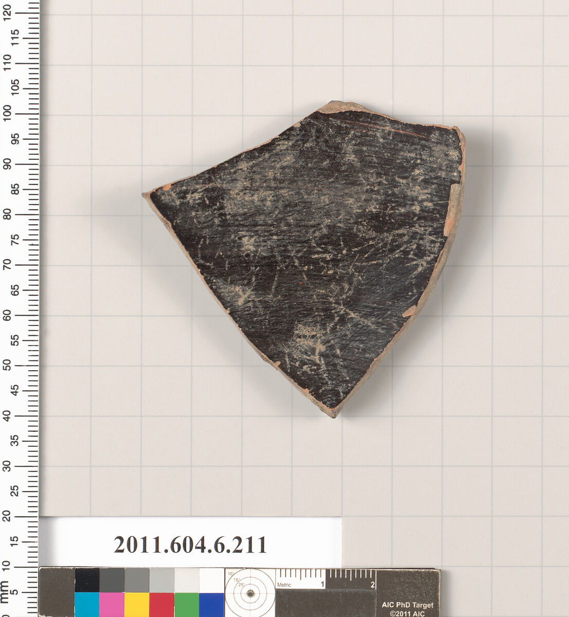 Terracotta fragment of a skyphos (deep drinking cup)?, Terracotta, Greek, Attic