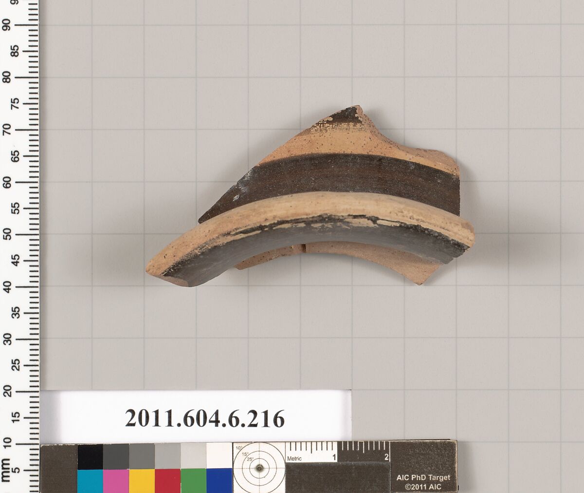 Terracotta fragment of an open shape, Terracotta, Greek, Attic