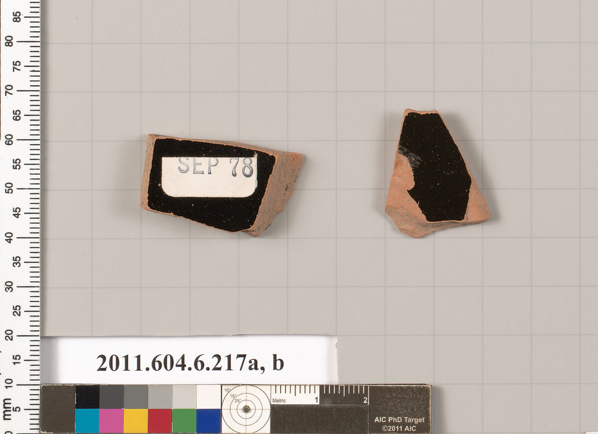 Terracotta fragments of open shapes, Terracotta, Greek, Attic