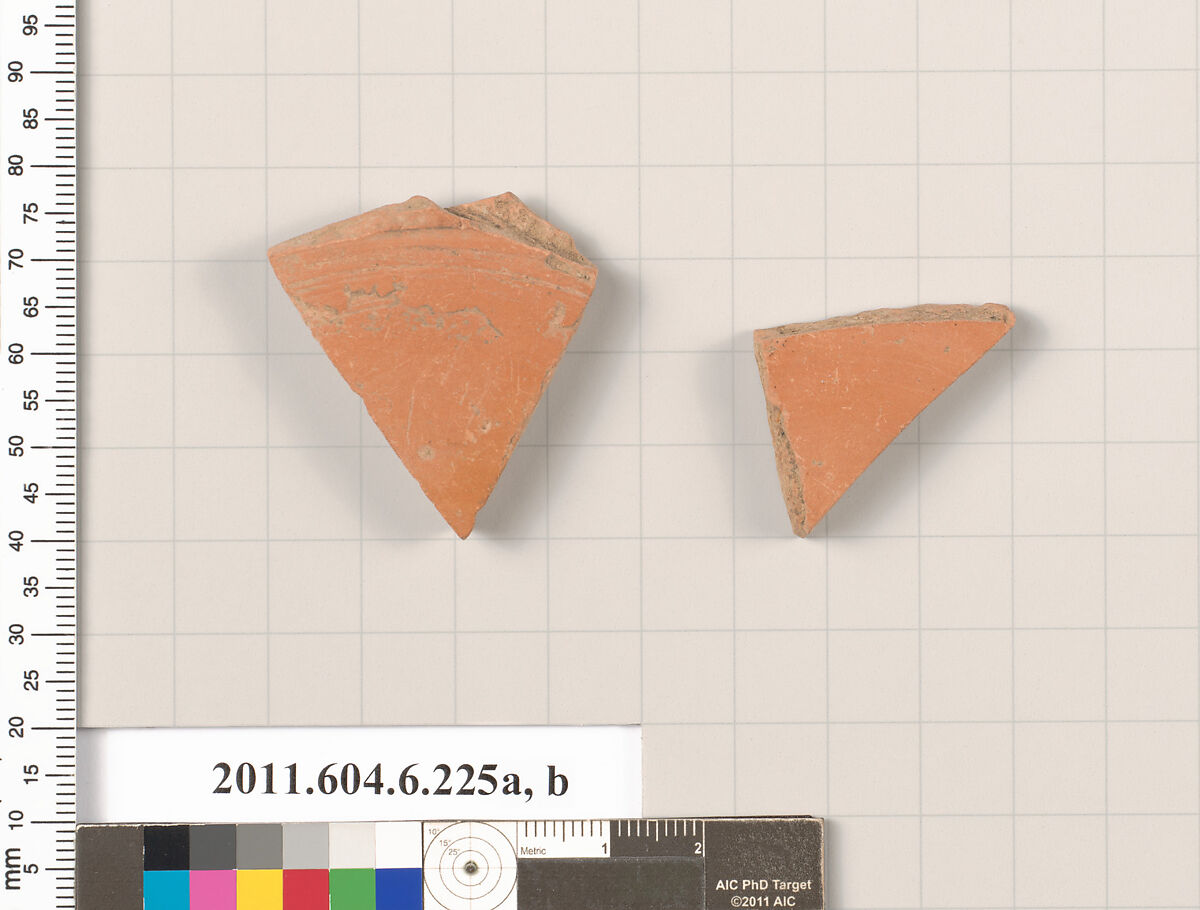Terracotta fragments of open shapes, Terracotta, Greek, Attic