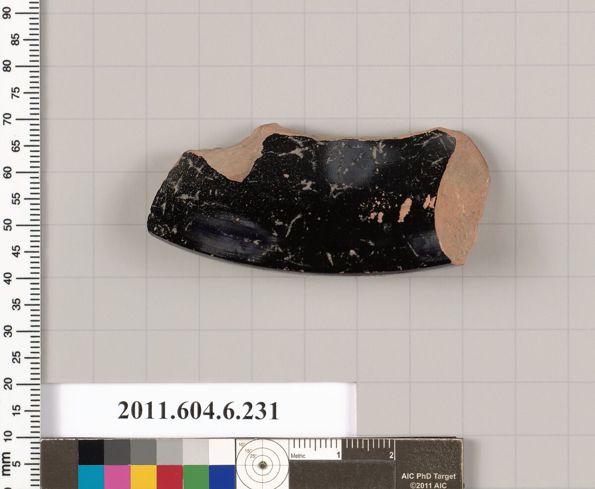 Terracotta fragment of a salt cellar?, Terracotta, Greek, Attic