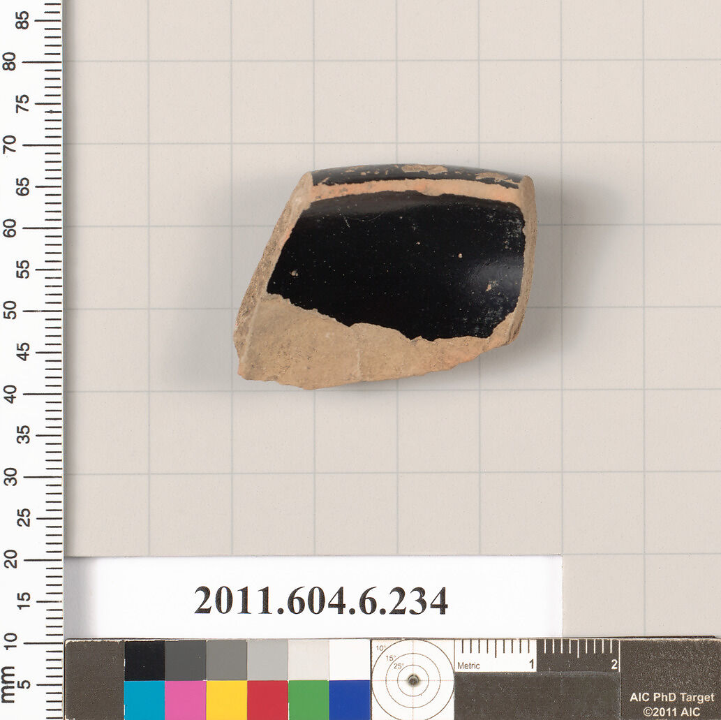 Terracotta fragment of a salt cellar?, Terracotta, Greek, Attic