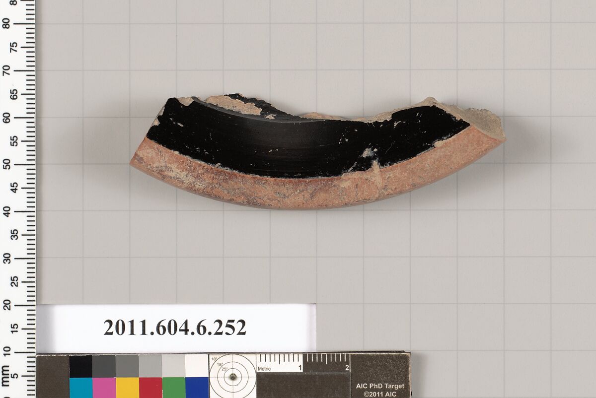 Terracotta fragment of an undetermined shape, Terracotta, Greek, Attic
