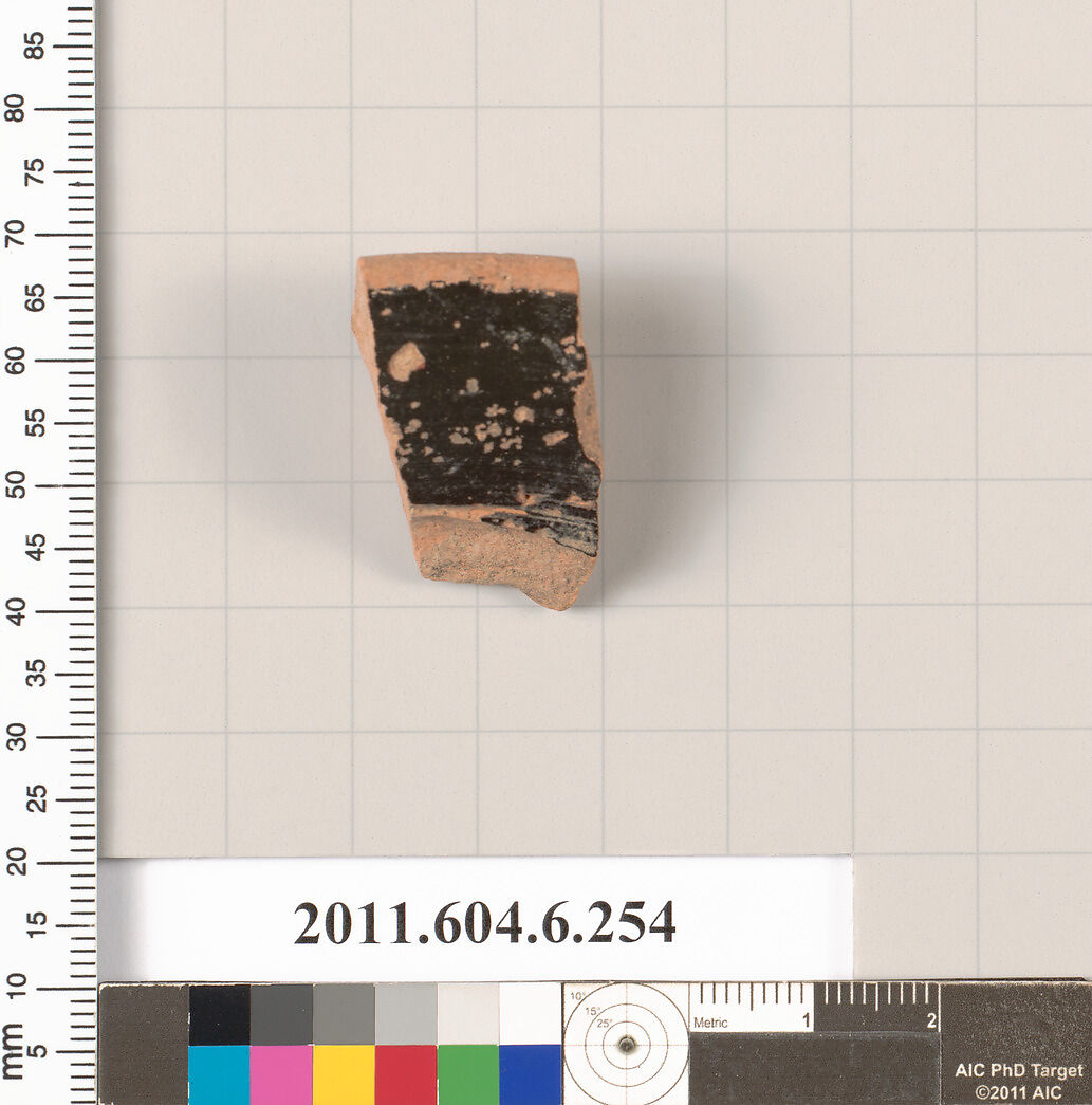 Terracotta fragment of an undetermined shape, Terracotta, Greek, Attic
