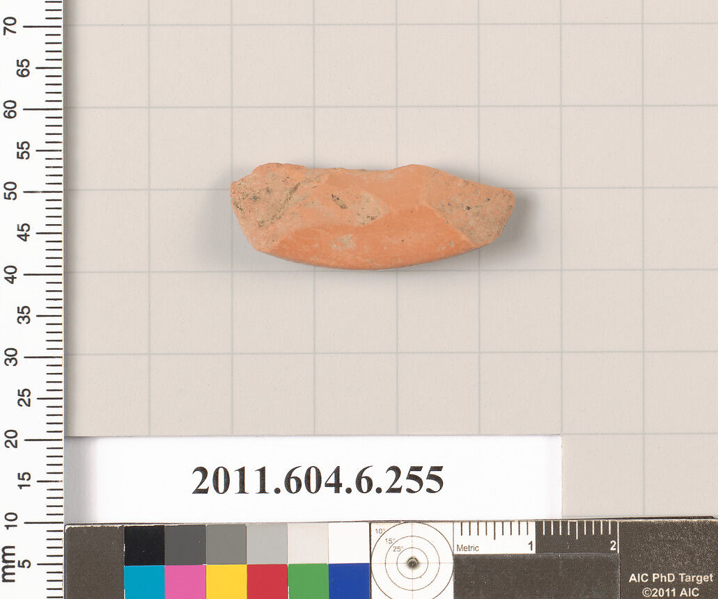 Terracotta fragment of an undetermined shape, Terracotta, Greek, Attic