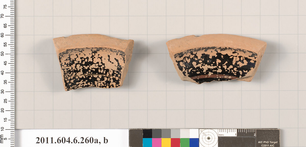 Terracotta fragments of an amphora (jar)?, Terracotta, Greek, Attic