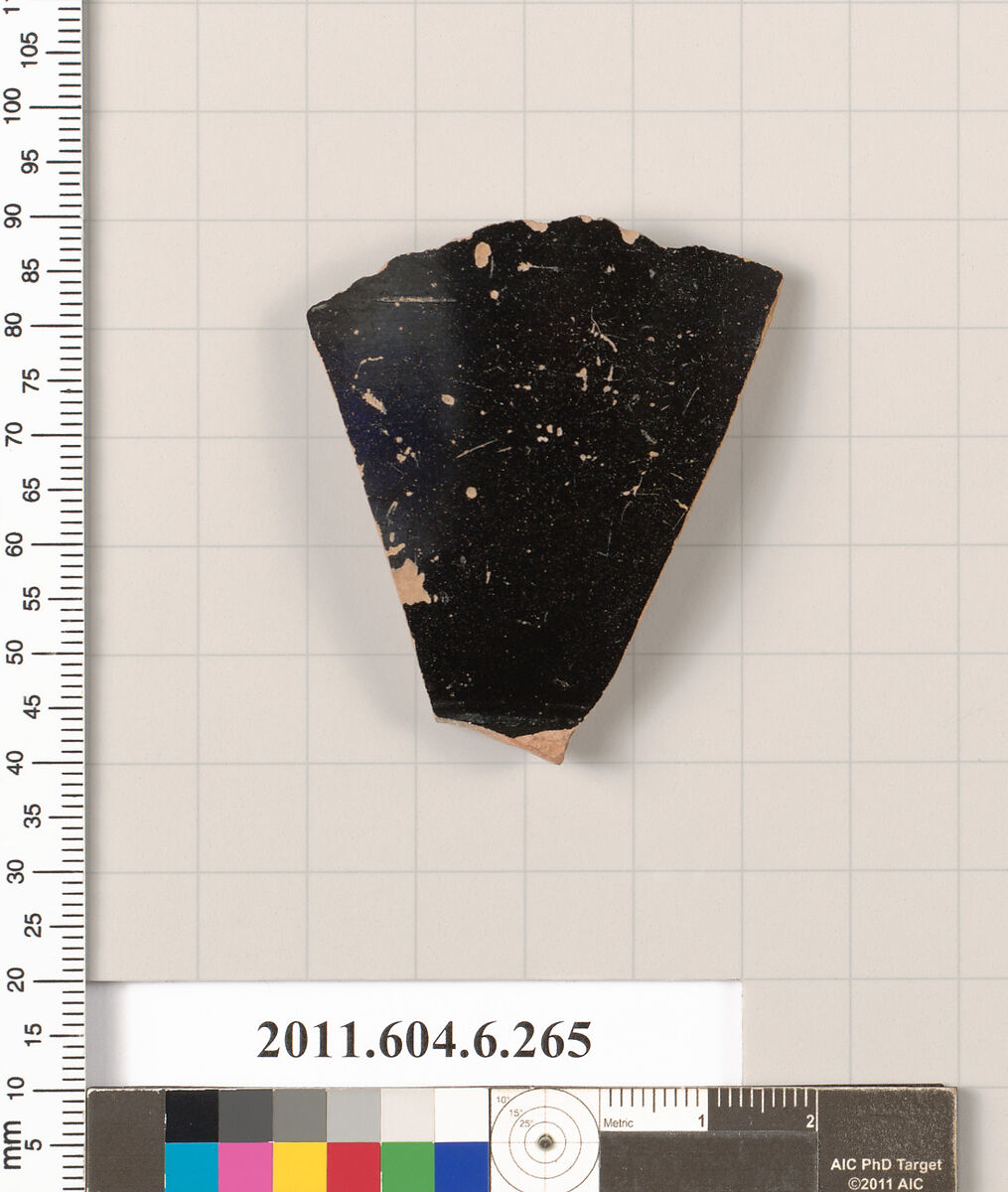 Terracotta fragment of an open shape, Terracotta, Greek, Attic 