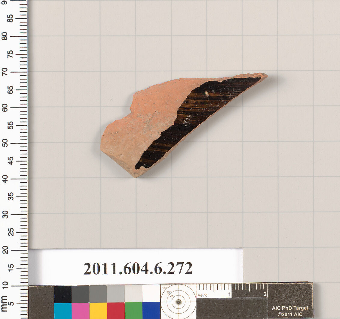 Terracotta fragment of a lekanis (dish)?, Terracotta, Greek, Attic