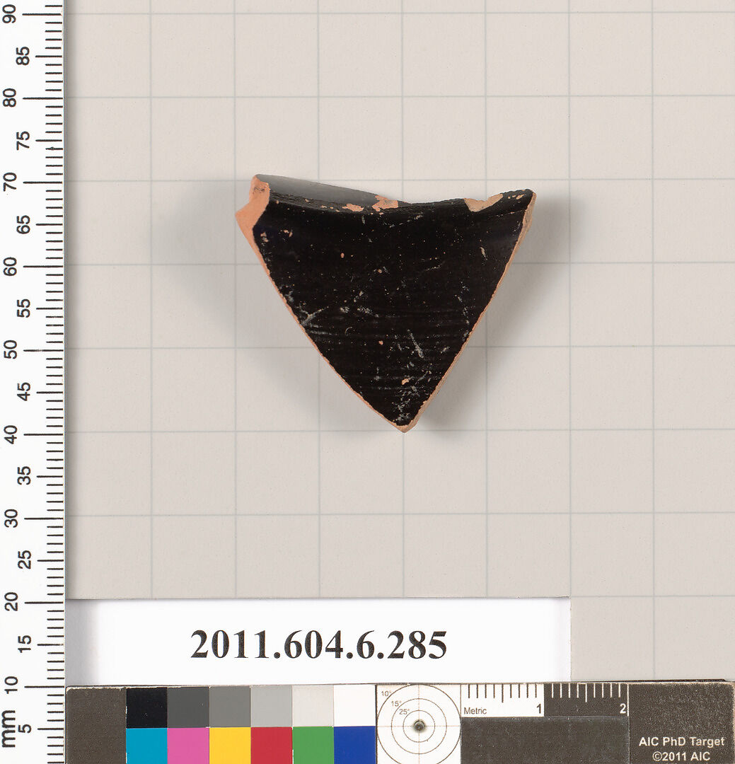 Terracotta fragment of an undetermined shape, Terracotta, Greek, Attic