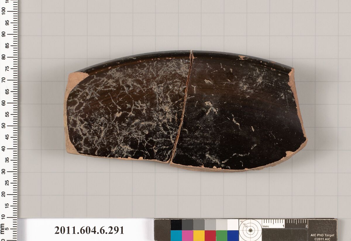 Terracotta rim fragment of a bowl?, Terracotta, Greek, Attic