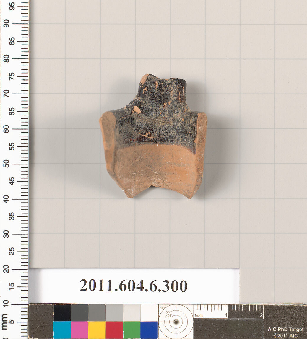 Terracotta fragment of an oinochoe (jug), Terracotta, Greek, Attic
