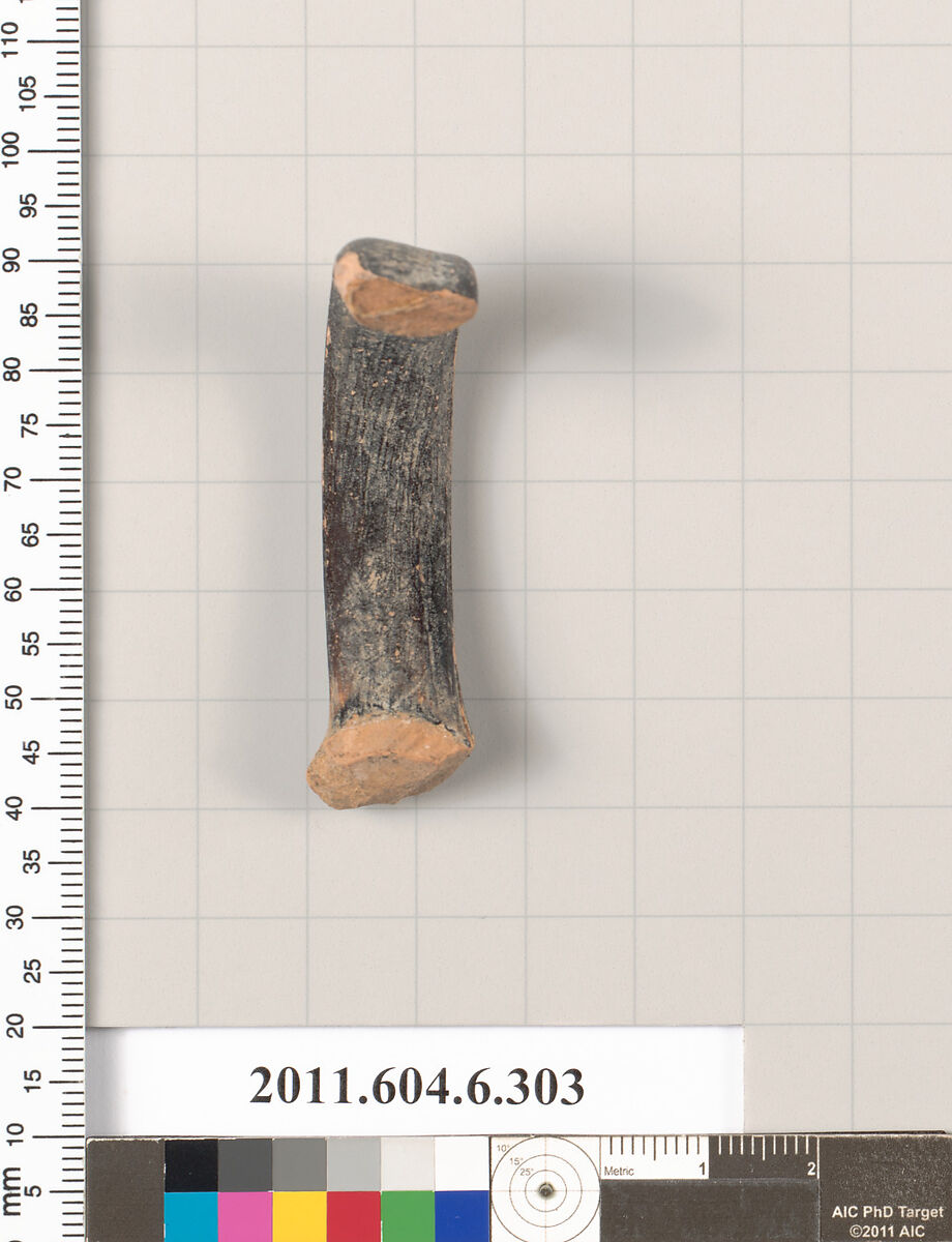 Terracotta fragment of an undetermined shape, Terracotta, Greek, Attic