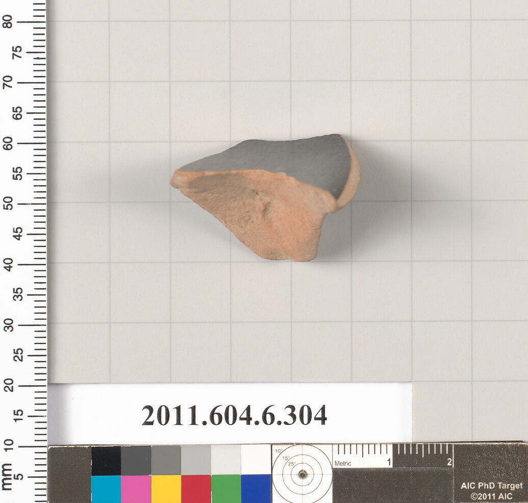 Terracotta fragment of an open shape, Terracotta, Greek, Attic