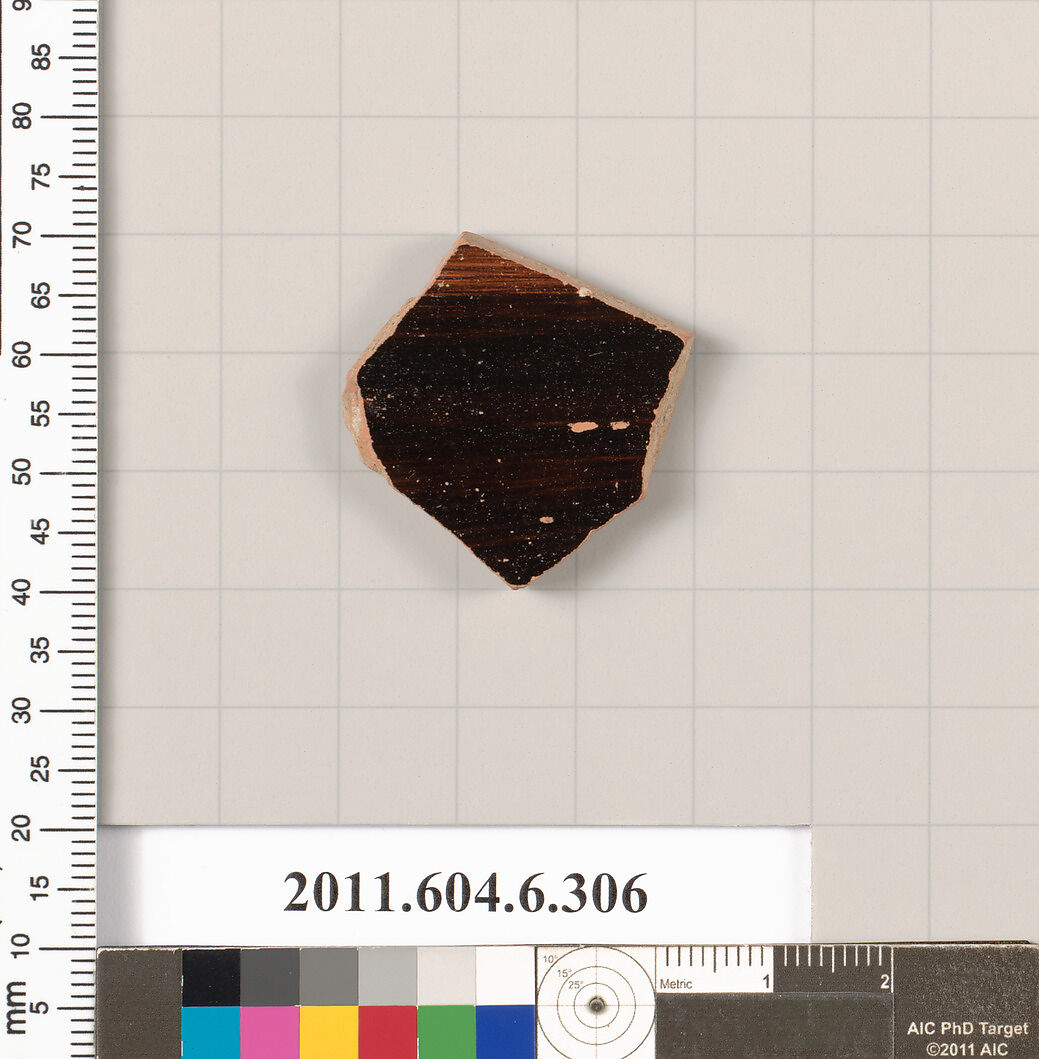 Terracotta fragment of an open shape, Terracotta, Greek, Attic