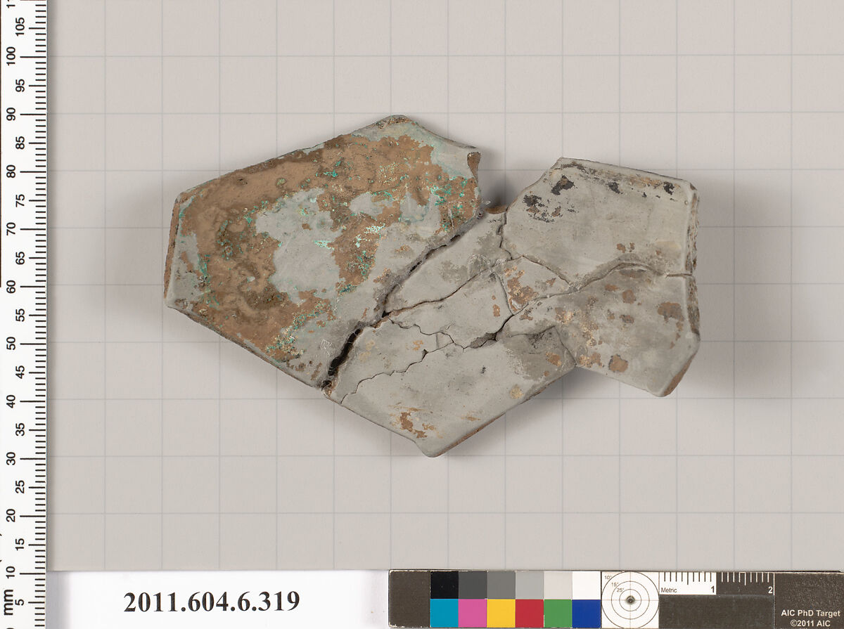 Terracotta fragment of an undetermined shape, Terracotta, Greek, Attic