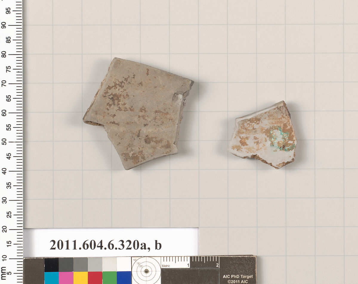 Terracotta fragments of undetermined shapes, Terracotta, Greek, Attic