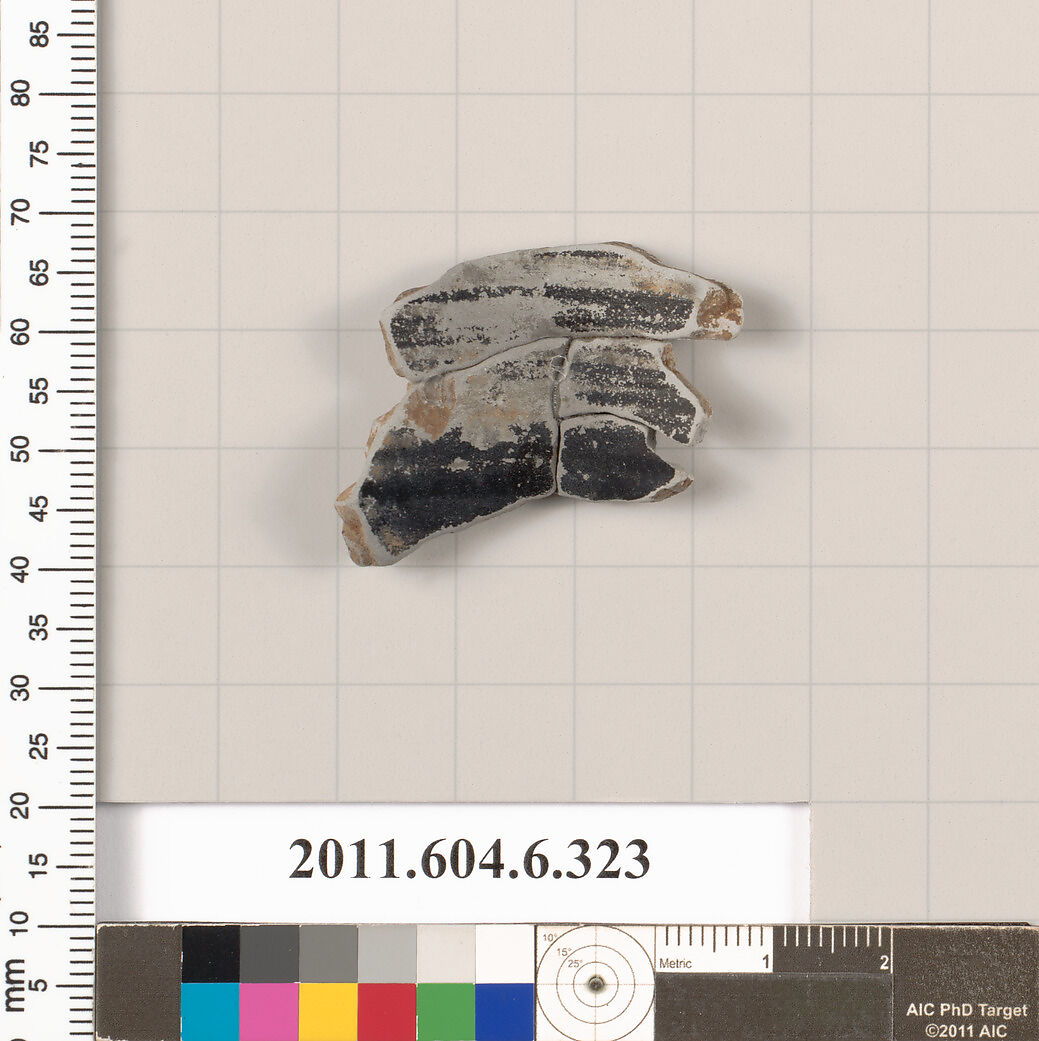 Terracotta fragment of an undetermined shape, Terracotta, Greek, Attic