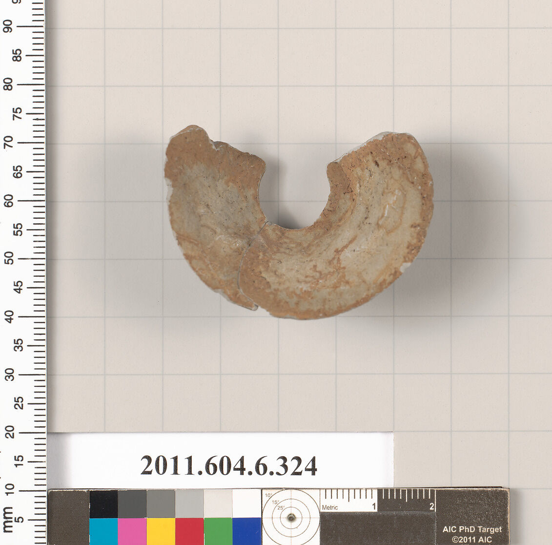 Terracotta fragment of an undetermined shape, Terracotta, Greek, Attic