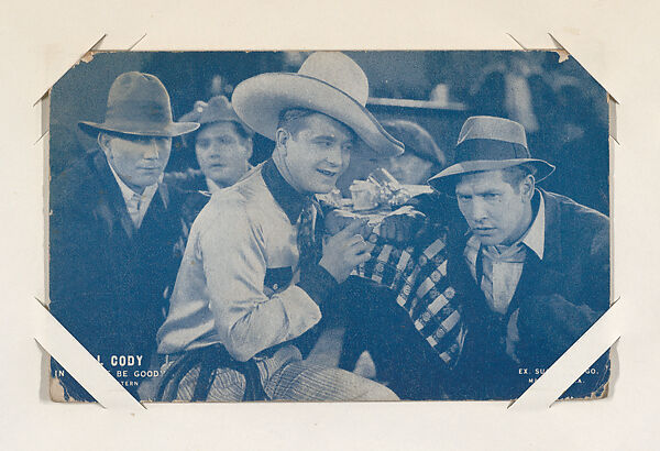 Bill Cody in "Laddie Be Good" from Western Stars or Scenes Exhibit Cards series (W412), Exhibit Supply Company, Commercial color photolithograph 