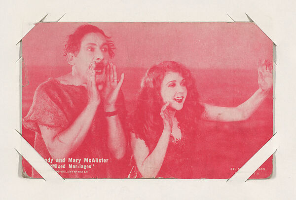 Bill Cody and Mary McAlister in "Mixed Marriages" from Scenes from Movies Exhibit Cards series (W404), Exhibit Supply Company, Commercial photolithograph 