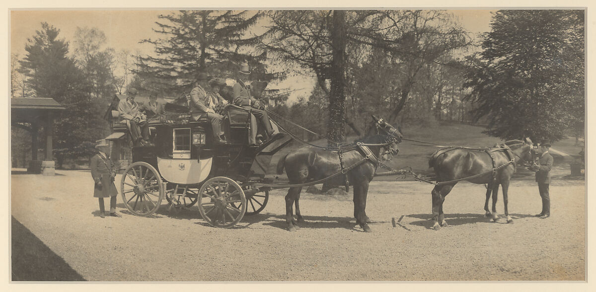 Alfred Vanderbilt Driving the Coaching Club Pioneer, Alfred Gwynne Vanderbilt (American, 1877–1915), Photogravure (?) 