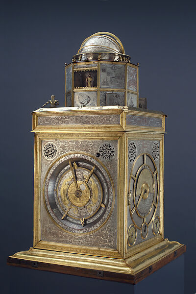 Planetary Clock (The Imser Clock), Philipp Imser (German (Tübingen-Weil), 1554–1561), Copper (gilded, silvered), brass, iron, German, Tübingen 