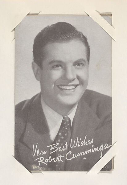 Robert Cummings from Movie Stars Exhibit Cards series (W401), Commercial photolithograph 