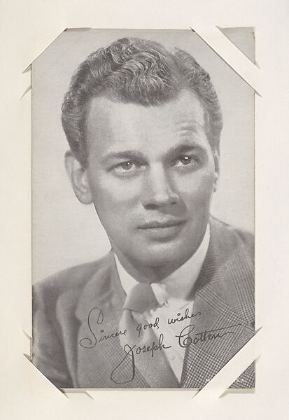 Joseph Cotten from Movie Stars Exhibit Cards series (W401), Commercial photolithograph 
