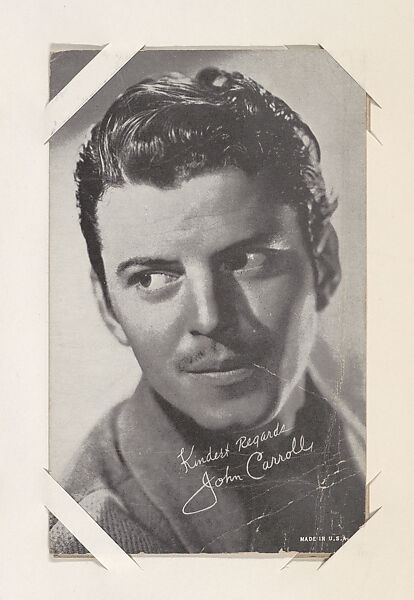 John Carroll from Movie Stars Exhibit Cards series (W401), Commercial photolithograph 