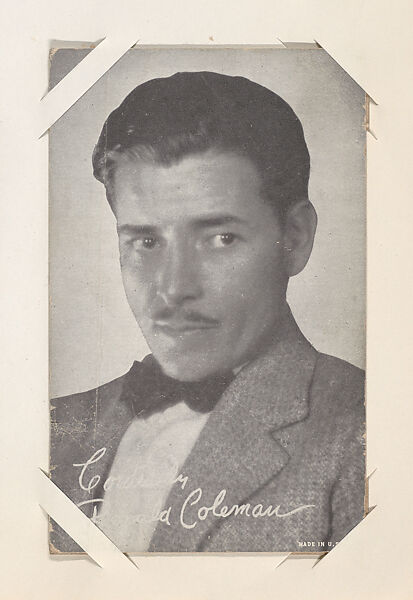 Ronald Coleman from Movie Stars Exhibit Cards series (W401), Commercial photolithograph 