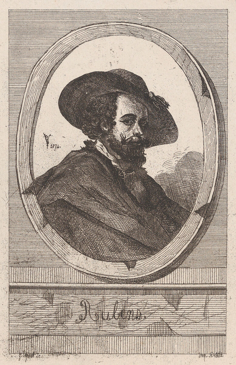 Self-portrait of Peter Paul Rubens, Anonymous (G. Vignerot), Etching 