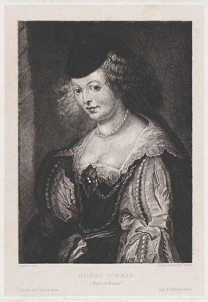 Portrait of Helena Fourment, Nikolaj Mossoloff, Etching on chine collé 