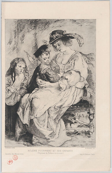 Portrait of Helena Fourment and her Children, François Marius Borrel (French, Paris 1866–after 1920), Etching 