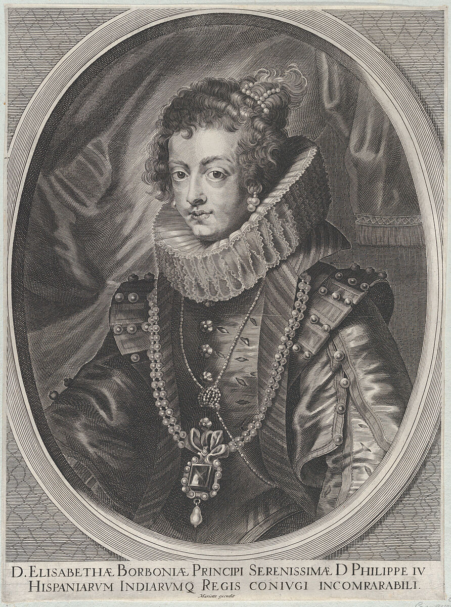 Portrait of Elisabeth of Bourbon, Queen of Spain, Anonymous, Engraving; copy (undescribed) 