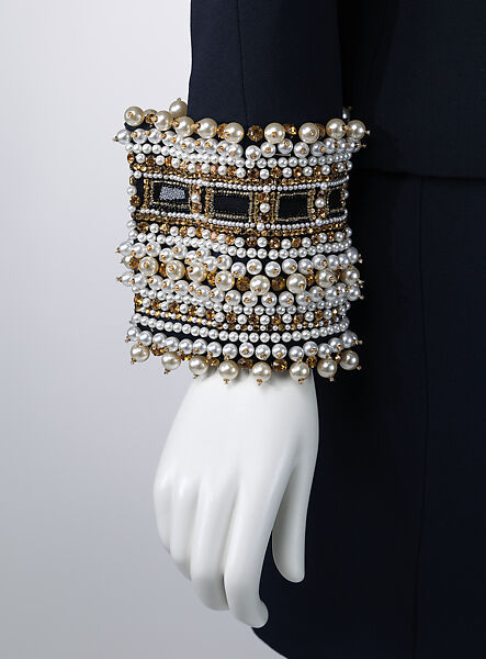 Ensemble, Gianni Versace (Italian, founded 1978), (a) wool, silk, glass, synthetic, metal; (b) wool, silk, Italian